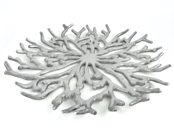 Large plat corbeille corail en fonte d'aluminium design (3/4)