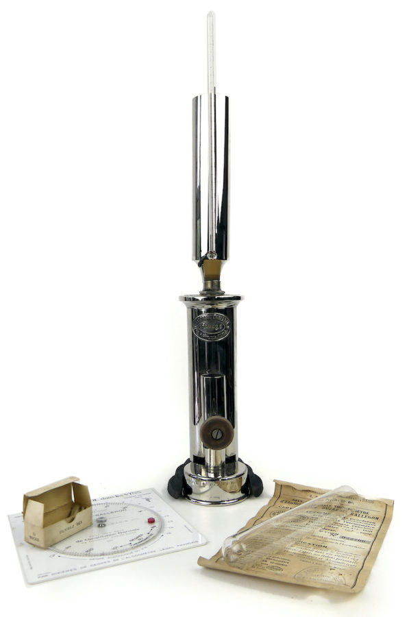 Ébulliomètre Dujardin Salleron ancien Paris Œnologie (face)