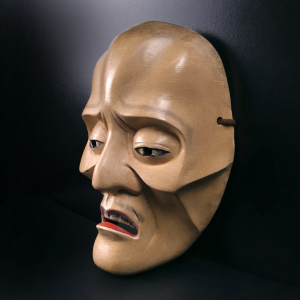 Masque Shunkan Nô en bois signé Wakino période Heisei Japon (3/4)