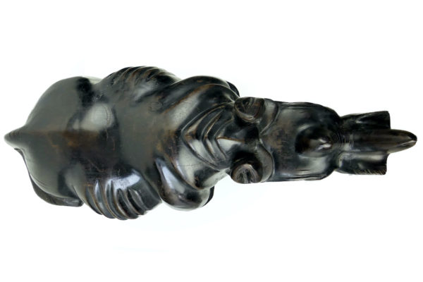 Grand rhinocéros massif monoxyle en bois dur Sculpture animalière africaine (dessus)