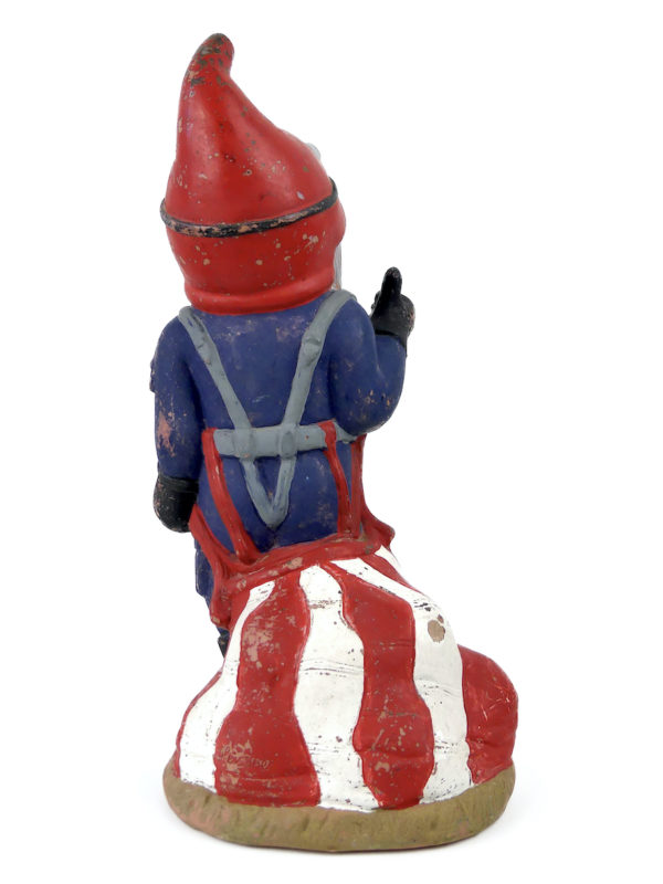 Nain de jardin parachutiste vintage Heissner en PVC Allemagne (dos)