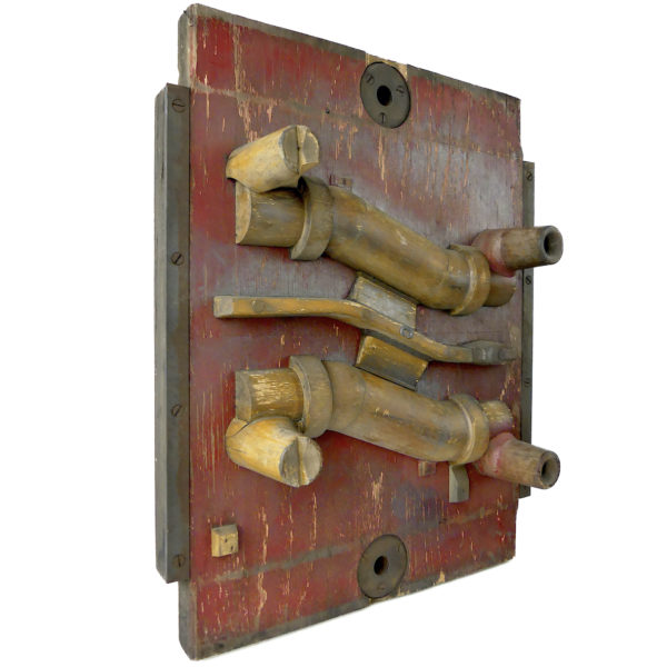 Moule de fonderie industriel en bois ancien Dechaumont France (3/4)