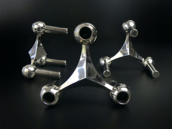 Set de 10 bougeoirs tripodes et coupelle en métal Fritz Nagel (tripodes)
