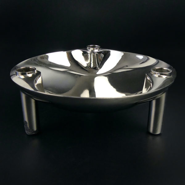 Set de 10 bougeoirs tripodes et coupelle en métal Fritz Nagel (coupelle)