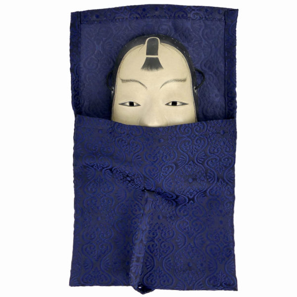 Masque ko-kasshiki jeune serviteur en bois Théâtre nô (sac de rangement)
