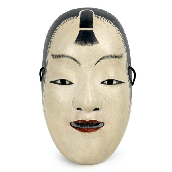 Masque ko-kasshiki jeune serviteur en bois Théâtre nô (face)