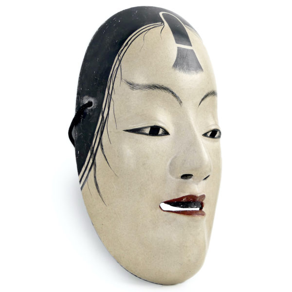 Masque ko-kasshiki jeune serviteur en bois Théâtre nô (3/4)
