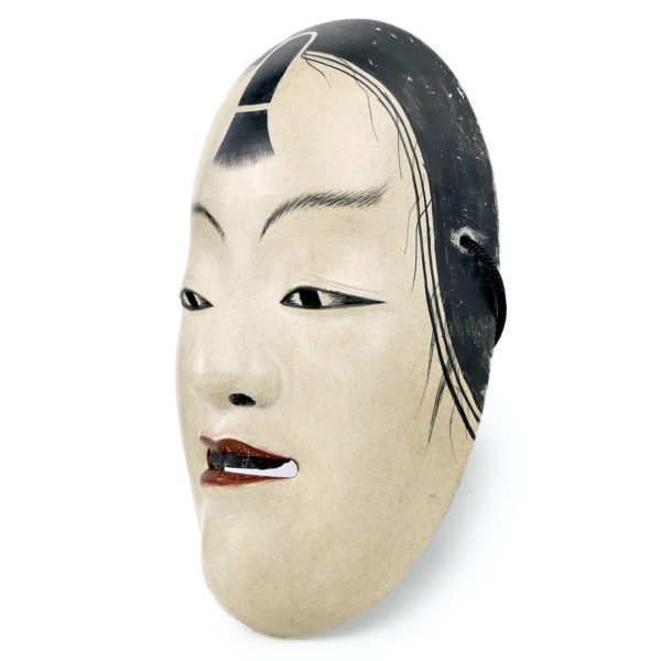 Masque ko-kasshiki jeune serviteur en bois Théâtre nô (3/4)