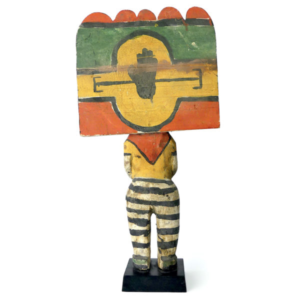 Grande poupée Kachina à Tabletta sur socle noir Style Hopi (dos)