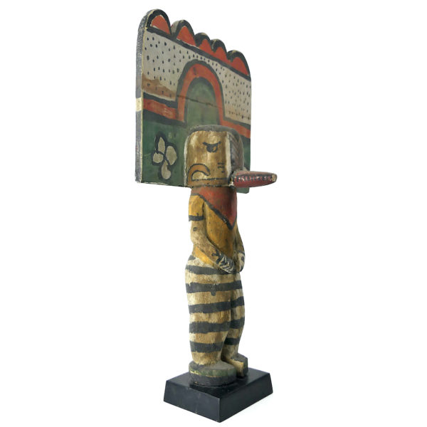 Grande poupée Kachina à Tabletta sur socle noir Style Hopi (3/4)