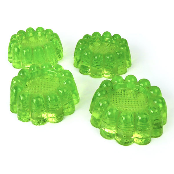 4 patins pour piano en ouraline verre fluorescent de collection Début XXe