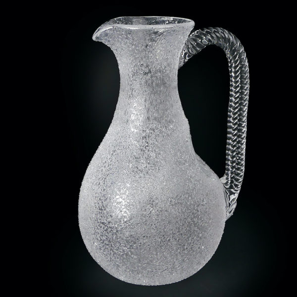 Pichet rafraîchissoir piriforme soufflé bouche cristal de Baccarat (profil)