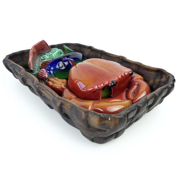 Serviteur de table Panier du pêcheur en barbotine Années 60 (3/4)