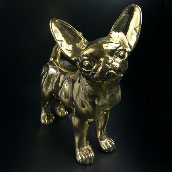 Statue chihuahua en laiton design et décalée (3/4)