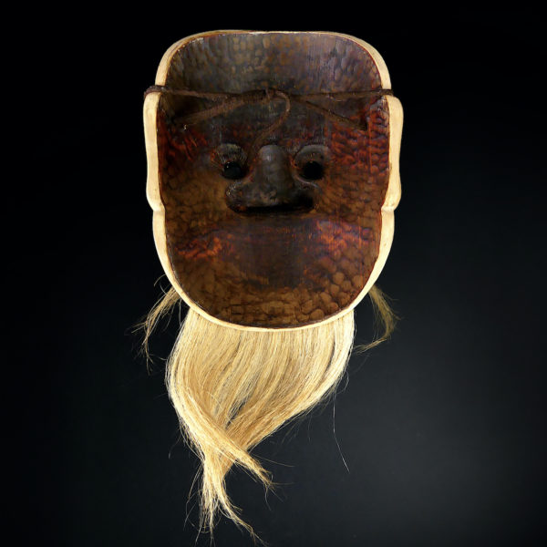 Masque Beshimi Akujo en bois de cyprès Théâtre nô Période Shōwa (dos)