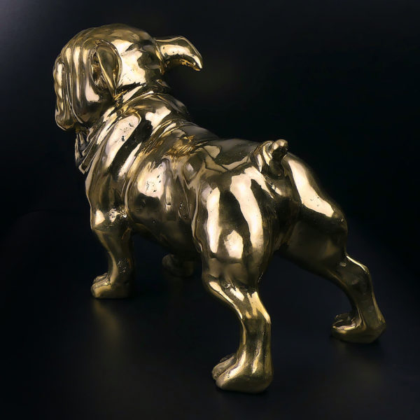 Statue bouledogue en laiton (3/4 dos)