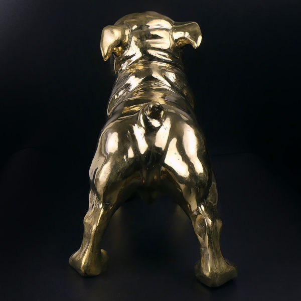 Statue bouledogue en laiton (dos)