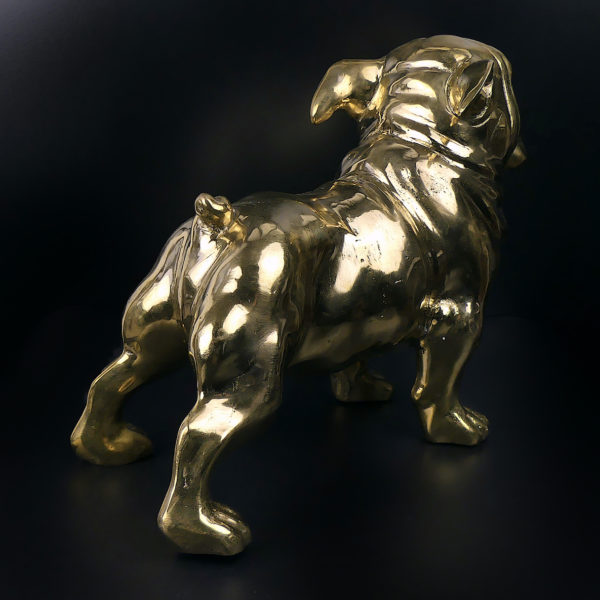 Statue bouledogue en laiton (3/4 dos)