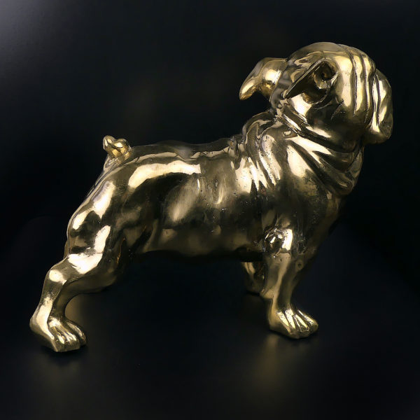 Statue bouledogue en laiton (profil)