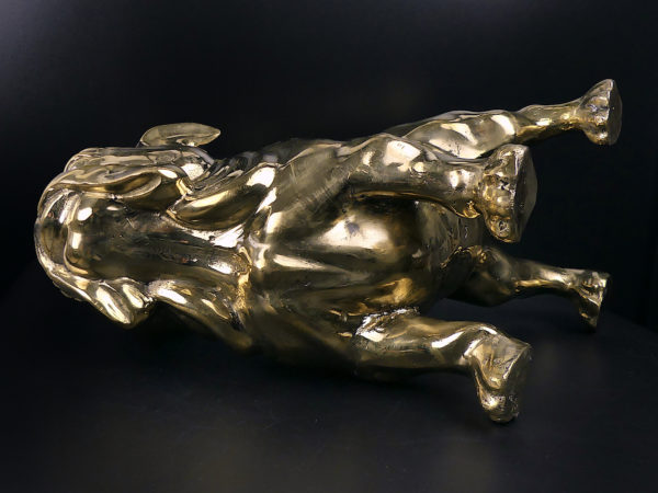 Statue bouledogue en laiton (dessous 3/4)
