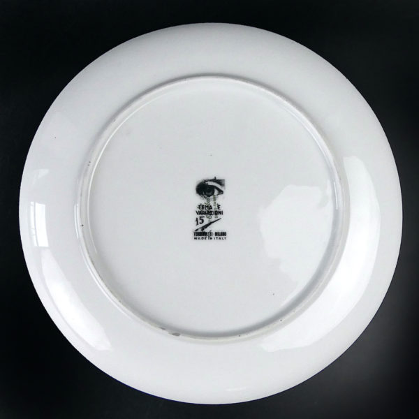 Assiette Fornasetti 15 en porcelaine Tema E Variazioni Milan (dos)