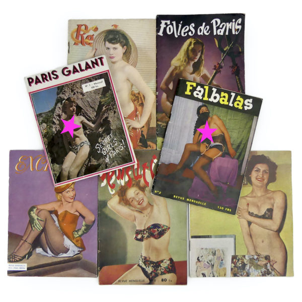7 revues érotiques vintage années 50 Pin-up Paris Curiosa (face)