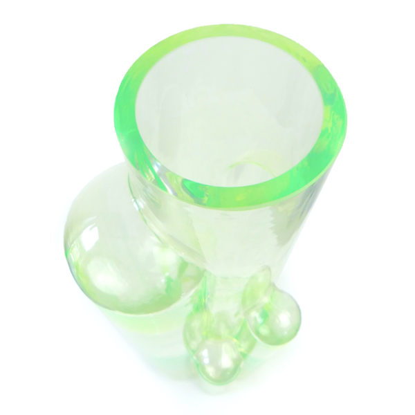 Grand vase Metropolis en verre Neon Green Design hollandais Pols Potten (dessus)