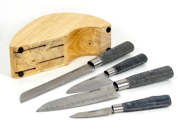 Bloc de couteaux japonais Santoku (détails)