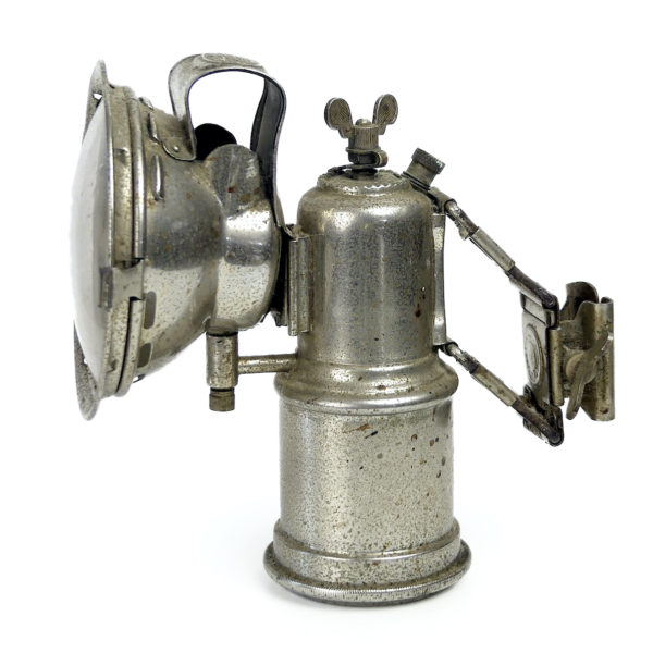 Lampe à carbure acétylène ancienne de la marque CONTINENTAL (profil)