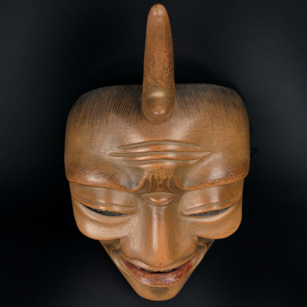 Masque Ikkaku Sennin en bois extrêmement rare théâtre nô Shōwa (dessus)