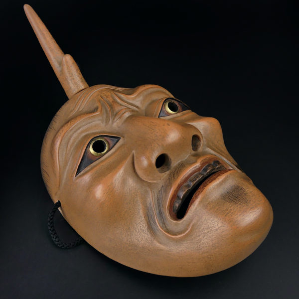 Masque Ikkaku Sennin en bois extrêmement rare théâtre nô Shōwa (3/4)