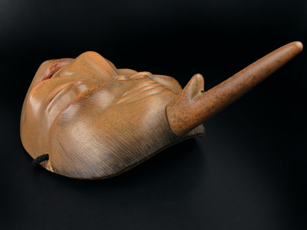 Masque Ikkaku Sennin en bois extrêmement rare théâtre nô Shōwa (dessus 3/4)