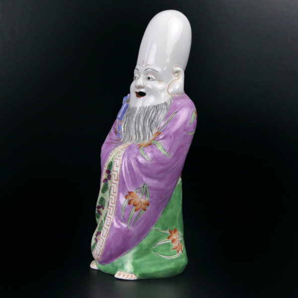 Porcelaine Fukurokuju Dieu taoïste du bonheur Fin XIXe Chine (3/4)