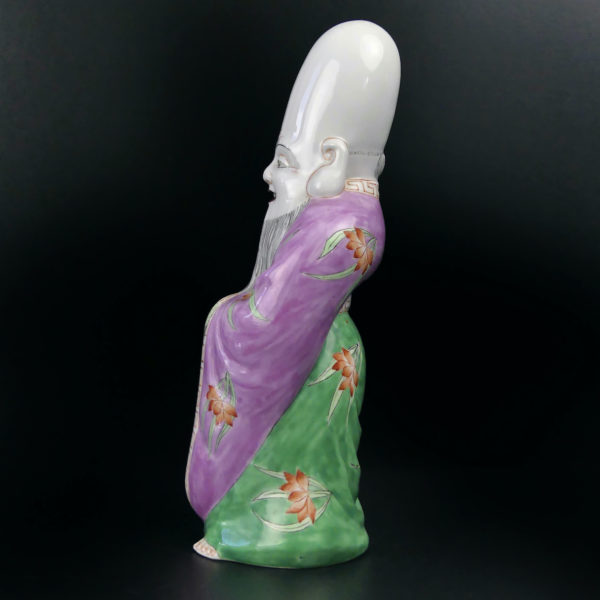 Porcelaine Fukurokuju Dieu taoïste du bonheur Fin XIXe Chine (profil)