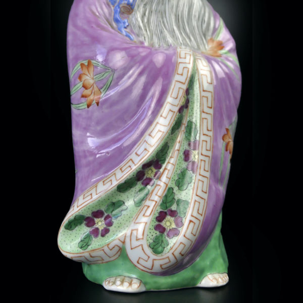 Porcelaine Fukurokuju Dieu taoïste du bonheur Fin XIXe Chine (détail)