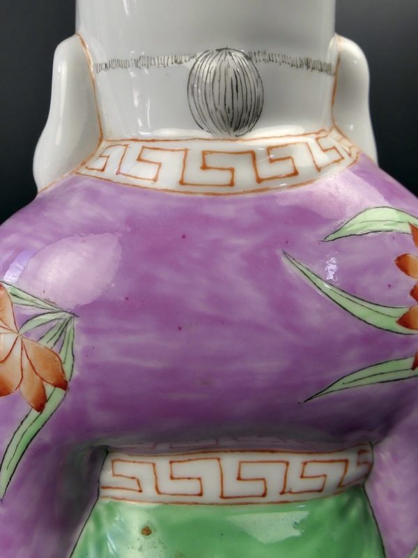 Porcelaine Fukurokuju Dieu taoïste du bonheur Fin XIXe Chine (détail)