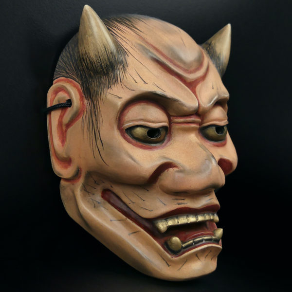 Masque nô Yakan renard des champs en bois de cyprès Ère Heisei  (3/4)