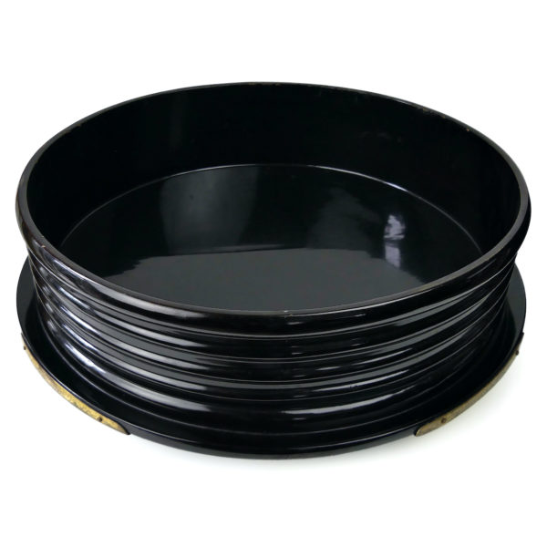 Hokai japonais fin Edo en bambou bois laqué noir et métal doré (couvercle)