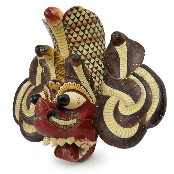 Petit masque Naga Raksha en bois Fin XXe Sri Lanka (3/4)