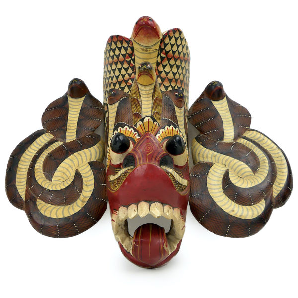 Petit masque Naga Raksha en bois Fin XXe Sri Lanka (face)