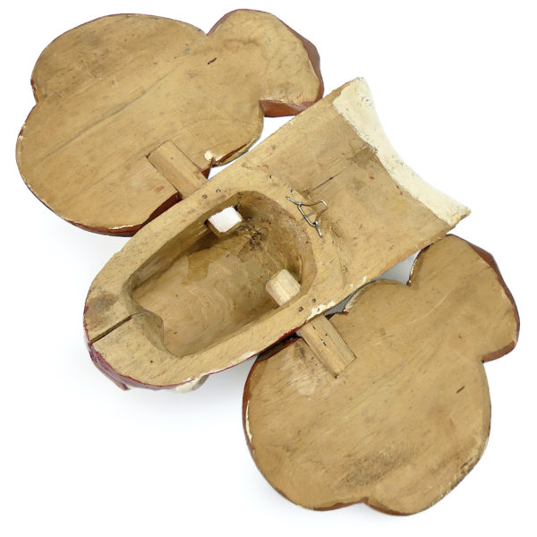Petit masque Naga Raksha en bois Fin XXe Sri Lanka (dos)