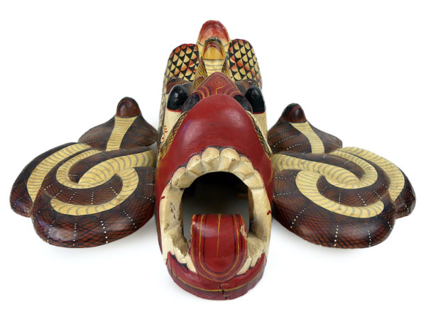 Petit masque Naga Raksha en bois Fin XXe Sri Lanka (dessous)
