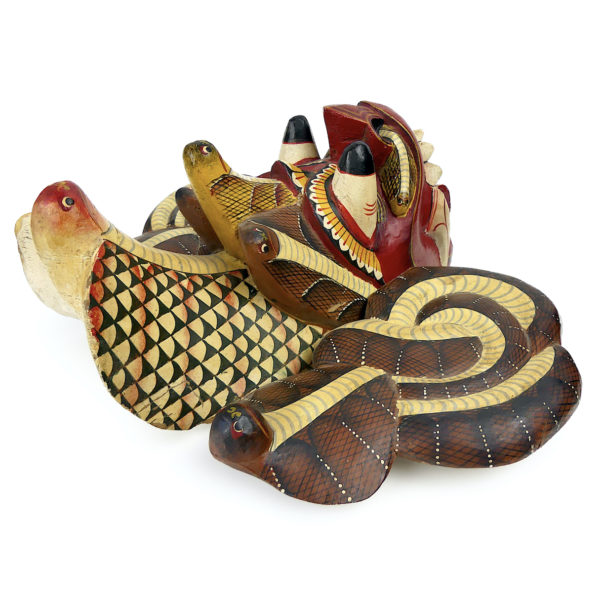 Petit masque Naga Raksha en bois Fin XXe Sri Lanka (3/4)