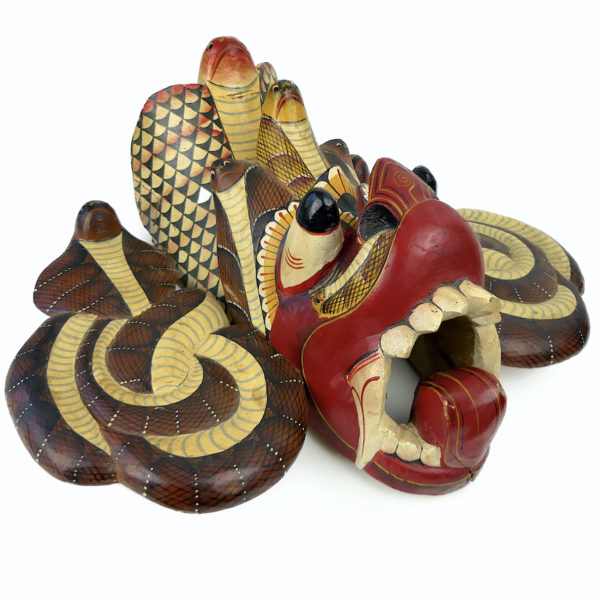 Petit masque Naga Raksha en bois Fin XXe Sri Lanka (3/4)