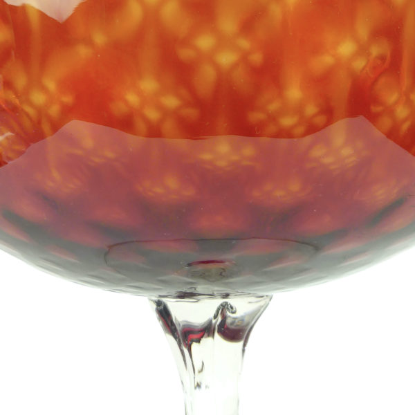 Grand verre à pied verre soufflé bouche Années 60 Murano Italie (détail)