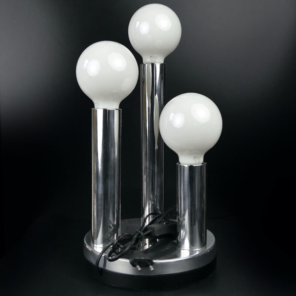 Lampe Space Age design italien en aluminium poli Années 70