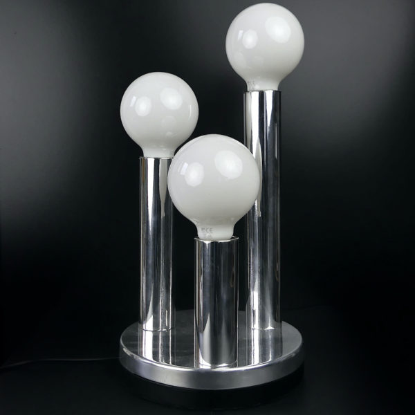Lampe Space Age design italien en aluminium poli Années 70
