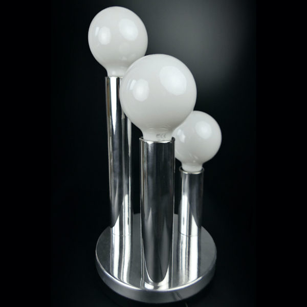 Lampe Space Age design italien en aluminium poli Années 70