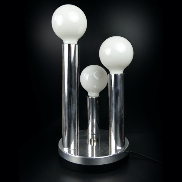Lampe Space Age design italien en aluminium poli Années 70