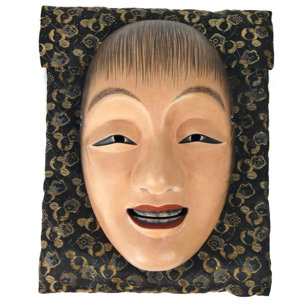 Masque nô Shōjō en bois Esprit de la mer Japon Shōwa (face sac)